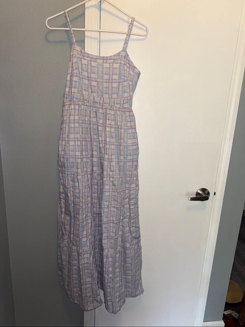 PACT pastels Organic Cotton Spaghetti Strap Maxi Dress size small